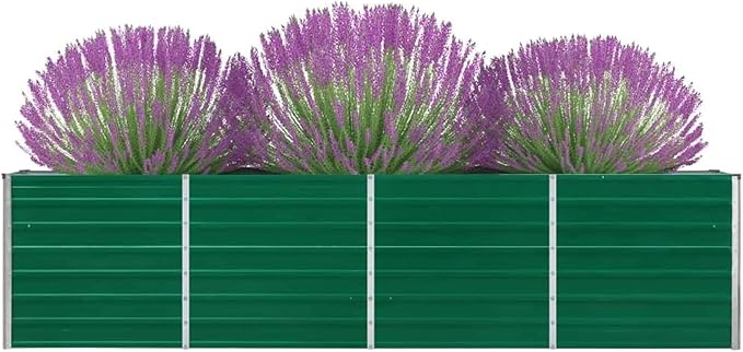 Durable Galvanized Steel Raised Bed Planter - Large Deep Easy Assembly Green Finish