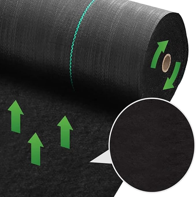 Weed Control Film Weed Control Fabric Garden Weed Barrier Fabric Geotextile Landscape Fabric for Flower Bed(0.9x30m/3x100ft)
