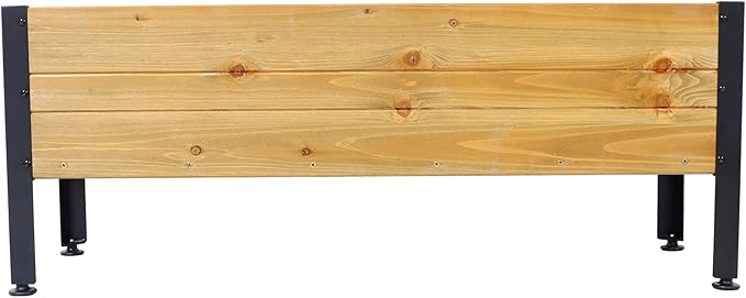 Outdoor Wood Garden Planter Box Raised Bed for Plants Elevated Herbs Vegetables Flowers