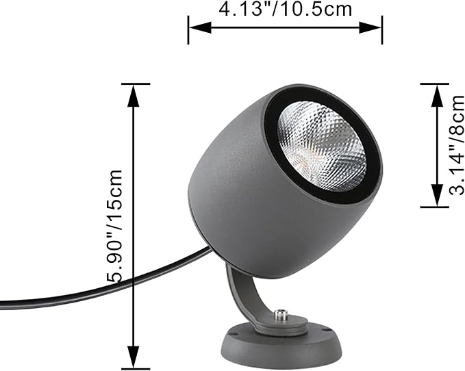 Kiven Remote Control Spotlight Color Changing &amp Stepless Dimming Light IP65 Waterproof 10W LED Landscape Light LED Decorative Spotlight Lamp with Plug-in Cord for Indoor Outdoor LED Lawn Light