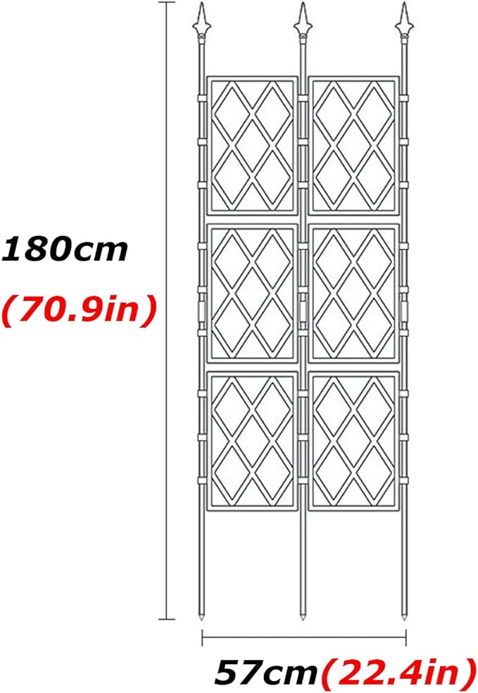 Garden Trellis for Climbing Plants PE Lattice Grid Panels for Potted Plants Sturdy Rustproof Plant Support Stakes for Outdoor Garden Lawn Patio 9 Sizes(Size:57x180cm)