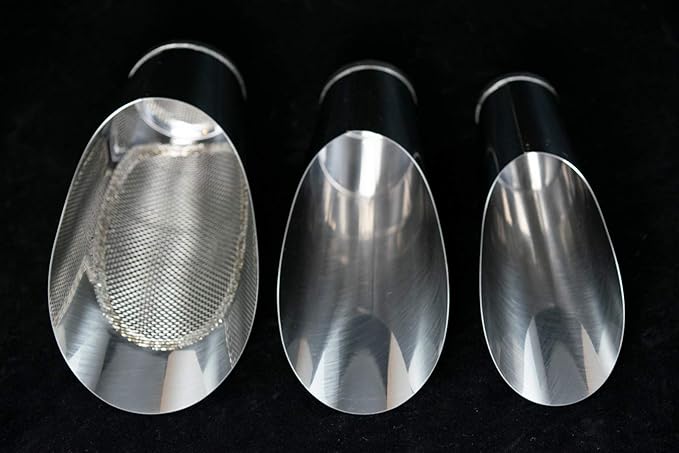 3 Pcs Set Japanese Stainless Bonsai Soil Scoop with 1 Mesh - Potting &amp Mixing Tool (U-1)