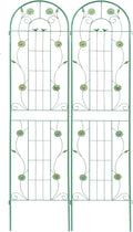 2-Pack Metal Garden Trellis for Climbing Plants Outdoor Flower Support Decorative Outdoor Trellis Green