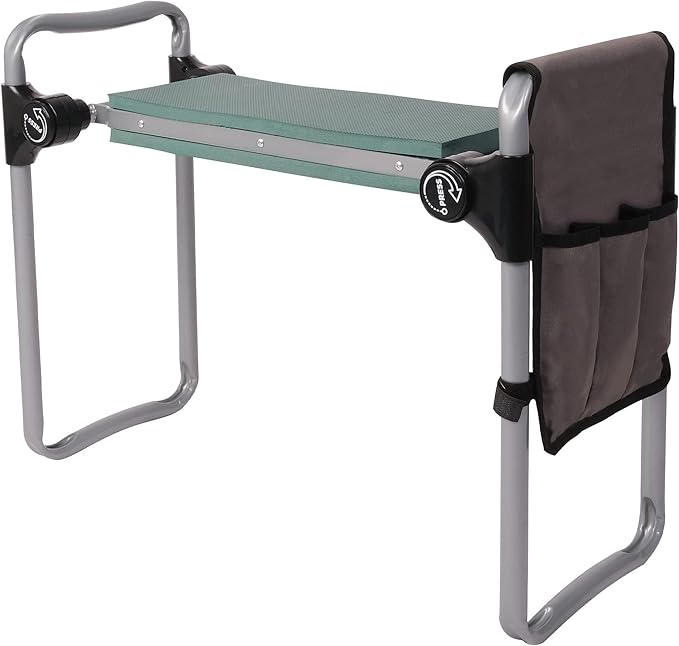 Garden Kneeler and Seat Smart Design Foldable Heavy Duty Kneeling Bench with Tool Bag and Soft EVA Foam Pad for Senior Green