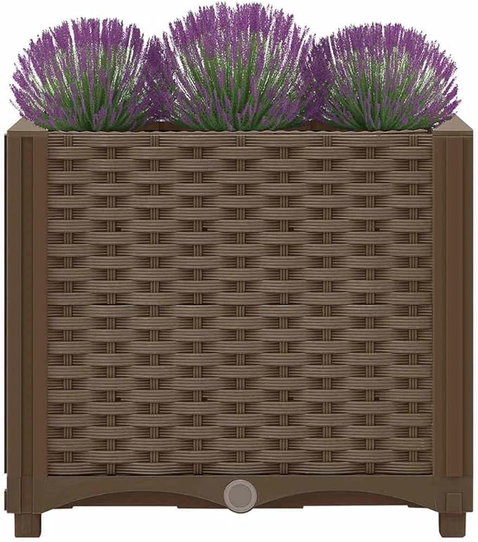 Raised Garden Bed 15.7x15.7x15 Polypropylene Planter Box Durable Outdoor Gardening Solution for Vegetables Herbs Flowers