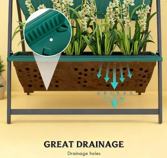 Plant Stand Grow Container4 Tier Vertical Raised Garden Planter with 4 Boxesfor Vegetable Flowers