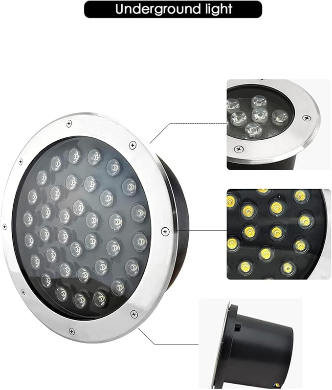 4Pcs Outdoor Courtyard Underground Lights - Recessed Led Spotlights Ip65 Waterproof Outdoor Recessed Led Spotlight Low Voltage In-Ground Led Landscape Lights Step Unde-Blanc-9WAC12V