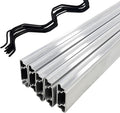 20-Pack Greenhouse Wiggle Wire &amp Lock Channel Kit (6.6ft) - PVC-Coated Spring Wire with Aluminum Track for Plastic Film Garden Greenhouse Repair Hardware &amp Insulation Accessories