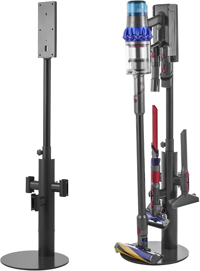 VEVOR Vacuum Stand Compatible With Dyson V7 V8 V10 V11 V12 V15 SV10 SV12 SV14 SV18 SV21 Upright Vacuum Cleaners &amp Accessories Stable Vacuum Stand Holder with 3 Clips and Adjustable Height