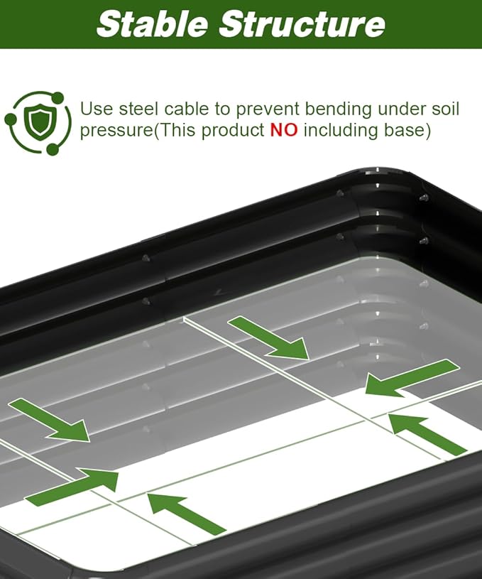 3x3x1ft Raised Garden Bed Kit for Outdoors Rustproof PP Raised Planter Box Large Garden Box Flower Bed with Press-Fit Assembly Gardening Containers for Vegetables Flowers Herbs Balck