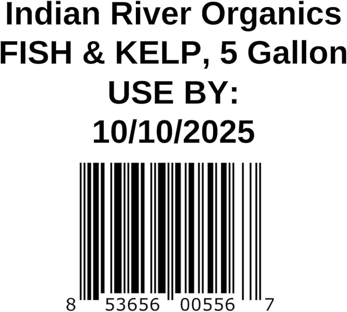 Fish &amp Kelp Blend Fertilizer - Omri Fertilizer for Plants (5 Gallons) - Liquid Organic Fish and Kelp for Turf Flowers Shrubs Plants Fruits &amp Vegetables