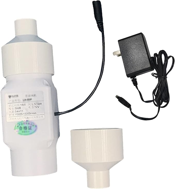 2” 50mm Inline Variable Vent Duct Fan with 20mm PVC Duct 92 CFM 18W Air Diffuser Blower 12V Electronic Booster Fan for Grow Tents Hydroponics Home Use (50mm/20mm Not Adjustable Speed)