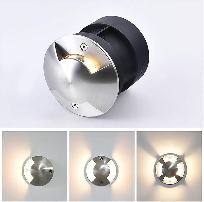 3W Ground LED Landscape Lamp Side Emitting Outdoor Buried Lights IP67 Waterproof Garden Decorative Floor Lamp AC 110V Low Voltage Recessed Deck Spotlight
