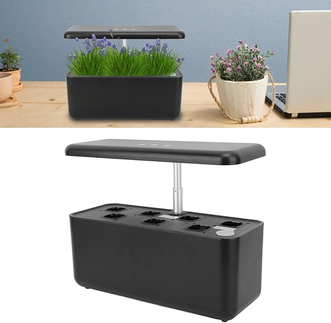 Hydroponics Growing System Pump Circulation Mode LED Hydroponics Growing System Kit for Home (Black)