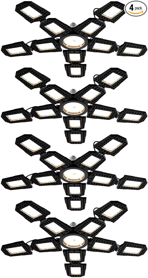 4PCS 400W LED Adjustable Grow Lamp 2835 Diodes Full Spectrum Planting for Seedling Veg Bloom Growth Natrual Sunlight Light E26/E27for All-Stage Seed Grow Light Flower Blooming Cabinet Lighting