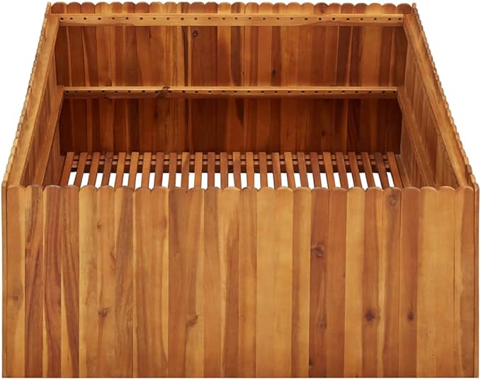 Garden Raised Bed Raised Flower Bed Horse Trough planters Patio planters Standing Planter Suitable for Orchard Corridor Courtyard Nursery 39.4x39.4x19.7 Solid Acacia Wood