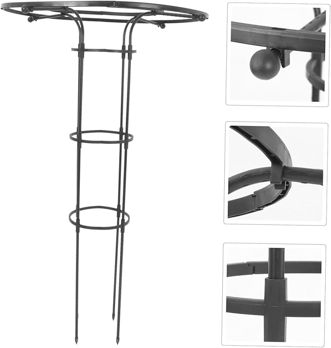Generic Multi-Functional Umbrella Shaped Plant Support Frame for Climbing Vines and Roses Garden Trellis for Indoor and Outdoor Plants Easy Assembly Black
