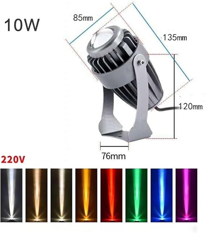 10W Spotlight Led Beam Light - Led Spot Lights IP66 Waterproof Outdoor Long-Range Wall Washerspotlight AC 220V Landscape Lighting Ultra-Bright Rotation Spotlight(Green)