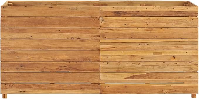 Raised Bed 59.1x15.7x28.3 Solid Wood Teak and Steel