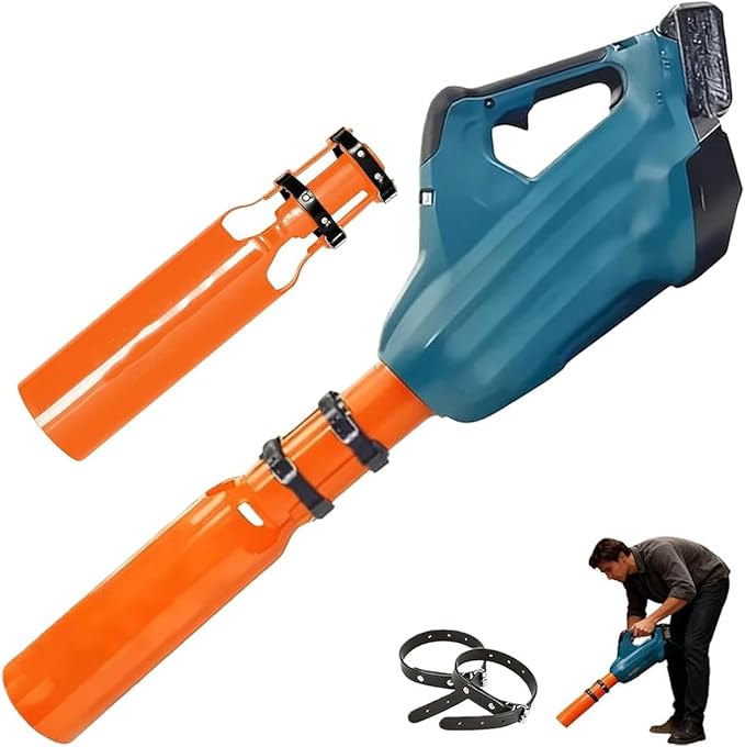 Universal Leaf Blower Air Booster Nozzle Attachment Airflow Accelerator for 2-4 Inch Blower Tubes Easy Install Yard Cleanup Tool for Most Electric Gas Leaf Blowers (Orange)