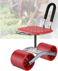 Rolling Gardening Work Stool Garden Stool Cart Bearing 150kg20-33cm Adjustable HeightSeat 360° Rotation for Orchards Farms(Red)