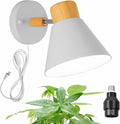 Hook Type Wall Mounted Plant Light Full Spectrum 4500K 10W Adjusted Angle &amp Light Beam Range 15°-60° Modern White Metal Wood Wall Lamps for Indoor Growing Plants Flowers