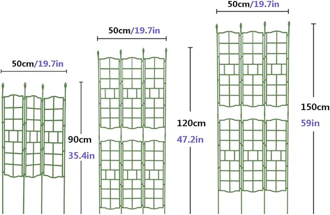 Garden Trellis For Indoor And Outdoor H: 90 120 150cm Foldable Potted Plant Support Stand With PP Mesh Plant Lattice Fence For Climbing Plants Roses Vegetables Flowers Clematis(Size:50x120cm(19.