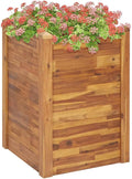 vidaXL Garden Raised Bed - Large Square Planter for Vegetables Flowers and Herbs - Outdoor Stackable Weather - Made of Solid Acacia Wood
