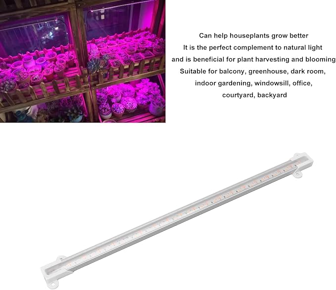 Solar Grow Lights for Outdoor Indoor Plants LED Grow Light Strip Plant Growing Lamps with 1-10 Level Control Switch for Balcony Greenhouse Herbs Vegetables Flowers(10W)