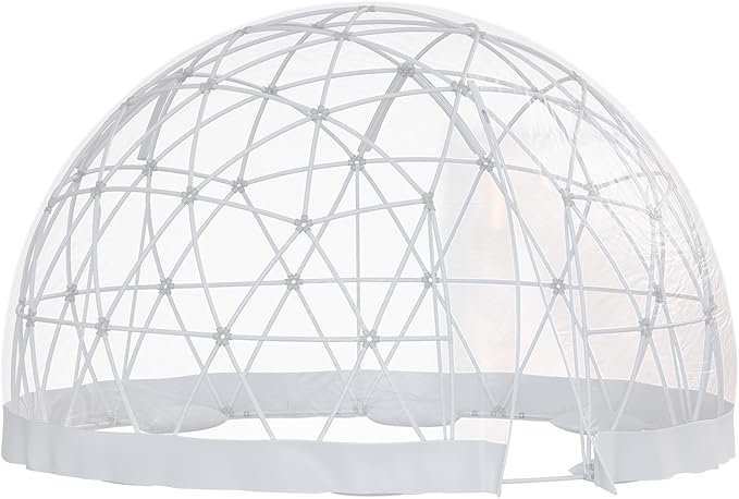 12 FT Garden Dome Greenhouse PVC Transparent Cover Quick Connect Plug Installation Waterproof Pop-up Green House 6-10 Person Bubble Tent for Patio Backyard Party Wedding