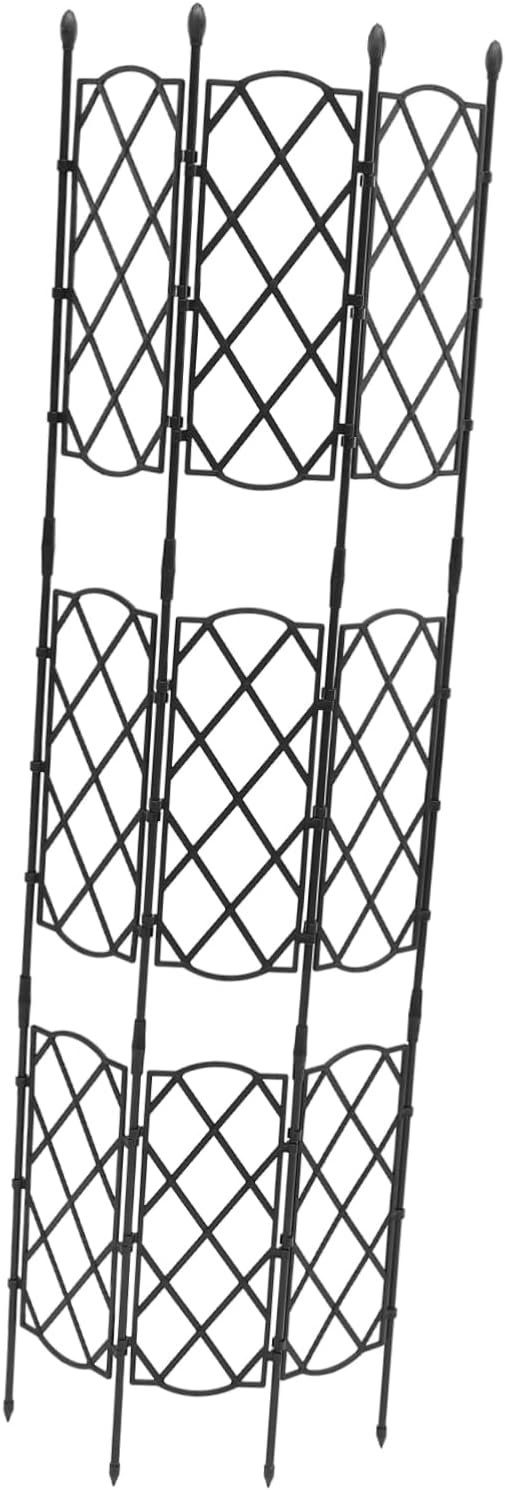 Garden Trellis for Climbing Plants Metal Support Rack for Outdoor and Indoor Use Decorative Plant Holder for Vines and Flowers Smooth Finish Durable Design Black
