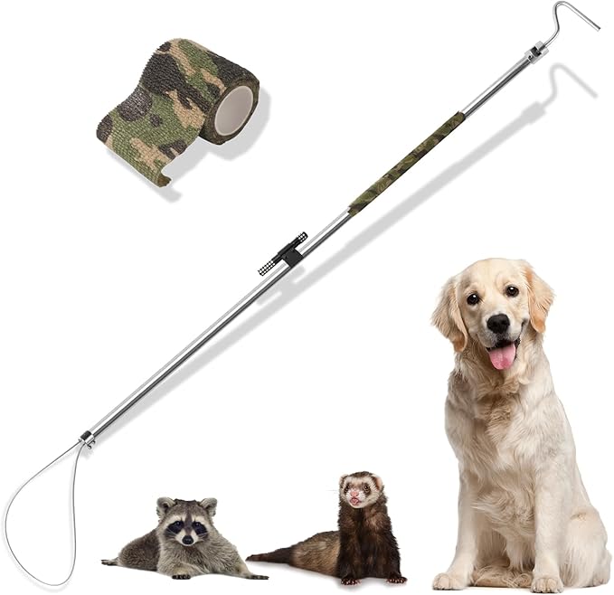 Dog Catcher Pole Animal Catch Pole Animal Control Tool Trap Kit for Dogs Pig Fox Hog and Other Wildlife 45 inchs