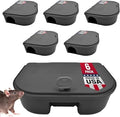 Exterminators Choice Mouse Bait Station Kit - Heavy-Duty Indoor &amp Outdoor Use - Bait Stations for Yard - Secure Key-Lock Design - Pack of 6 1 Key Black 4.75in x 3.5in x 1.25in