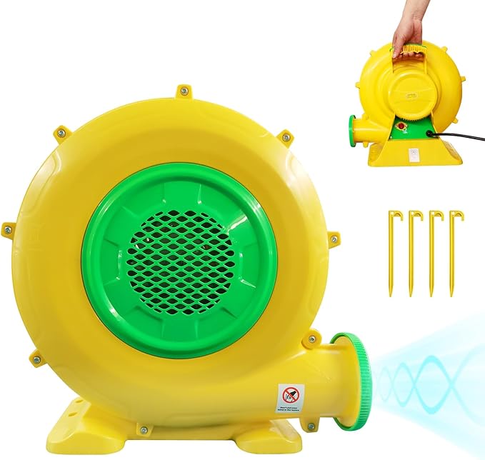 Air Blower 480W 0.64HP Bounce House Blower Portable Inflatable Bubble HOU-se Blo-wer Perfect for Inflatable Bounce House Bouncy Castle Jumper Water Slid Corded(480 Watt 0.6HP)