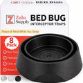 Bed Bug Interceptor Traps – Black 8-Pack Passive Monitor &amp Detection Trap – Universal Fit for Bed &amp Furniture Legs – Reusable Non-Climbable Wall Pest Control Protection (Black 8-Pack)