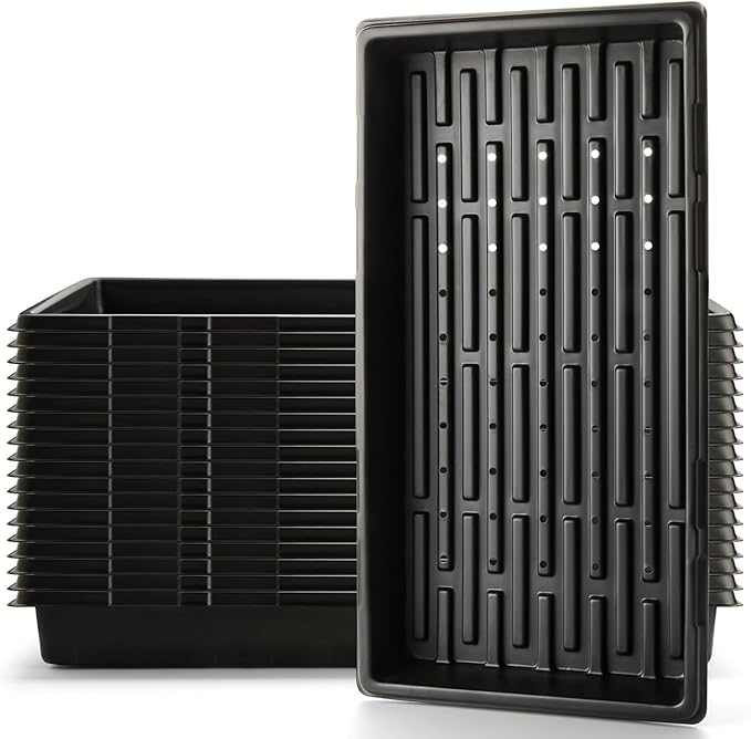 18-Pack 1020 Seedling Trays with Holes - Extra Strength Heavy Duty10 x 20 Reusable 1020 Nursery Trays for Seed Germination Plant Propagation Garden Seed Starter and Microgreens