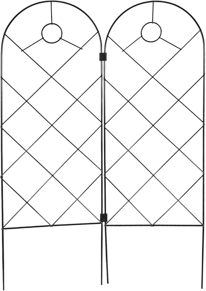 2pcs Iron Plant Climbing Rack and Garden Trellis Set for Outdoor Tomato Support with Foldable Design Sturdy Vine Climbing Plant Display Rack for Patio and Garden