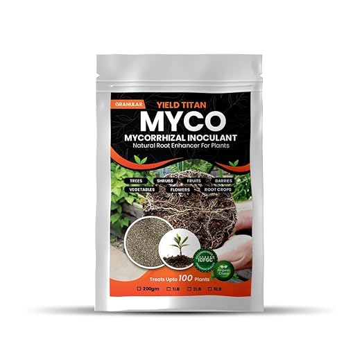 MYCO MYCORRHIZAL INOCULANT Root Enhancer for Bigger Stroger &amp Healthier Plants Roots - Organic Mycorrhizae Root Enhancer - Increases Nutrient Absorption &amp Crop Yields (2LB)