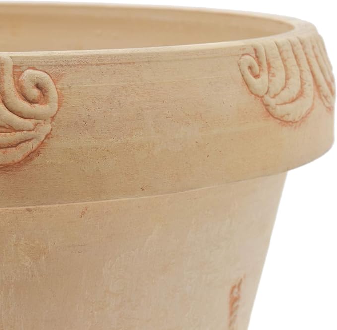 PSW Pot Collection Dragonfly Planter Pot for Indoor and Outdoor Plants and Gardens 12.5' by 10 Beige