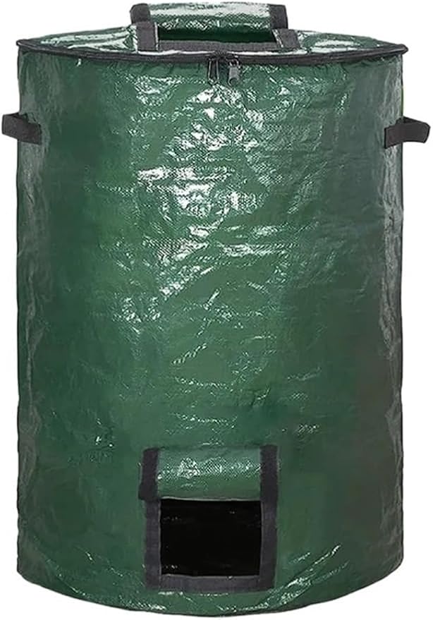 Outside Trash Storage Gardening Supplies Outdoor Garden Domestic Handle Wastebasket Home Cans Composting Container(About 35X60cm 1PCS)