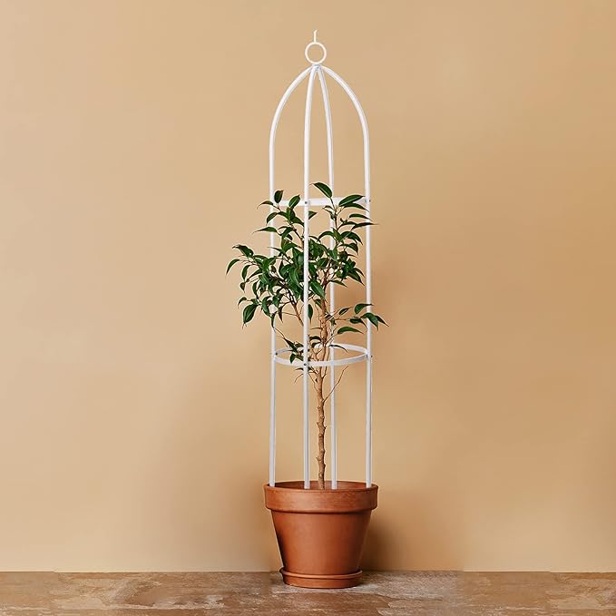Garden Trellis for Climbing Plants Tower Obelisk Garden TrellisEuropean Iron Flower StandTall Plant Support Vine Supports Plant TowerOutdoor Flower Garden Support Rack (Medium