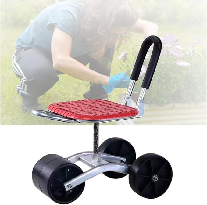 Rolling Gardening Work StoolGarden Helper Bearing 150kg20-33cm Adjustable Heightfor Outdoor Lawn Yard Home