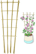 Natural Bamboo Trellis 3Feet3PackFan-Shaped Plant Support Trellis for Outdoor and Indoor Potted Climbing PlantsVegetables Cucumber Tomato Hoya