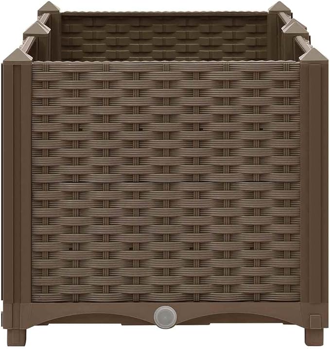Raised Bed Brown Polypropylene Medium Durable Raised Bed Gardening Pots &amp Planters 316516