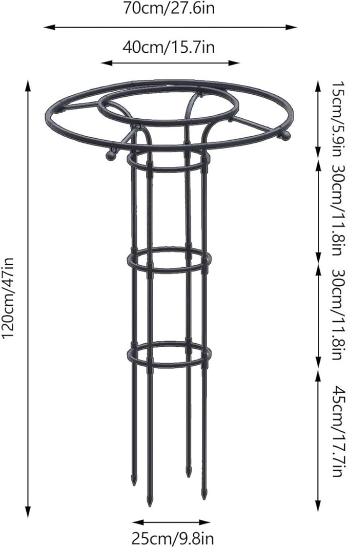 Obelisk Trellis Metal Umbrella Trellis Tower Frame Garden Trellis for Climbing and Potted Plants Outdoor Indoor(120cm)