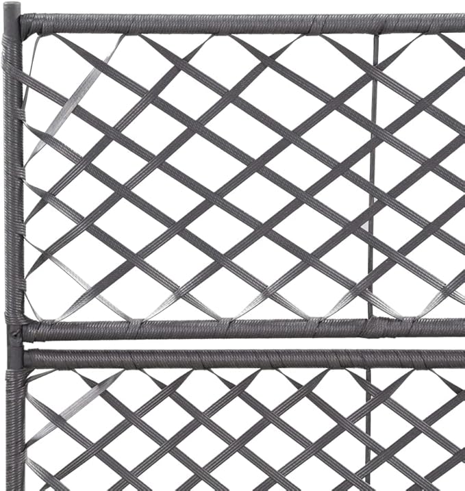 shubiao Trellis Raised Bed with 2 PotsRaised Garden Bed Garden Trellis Patio Planters Outdoor Screen Freestanding 22.8x11.8x42.1 Poly Rattan Black