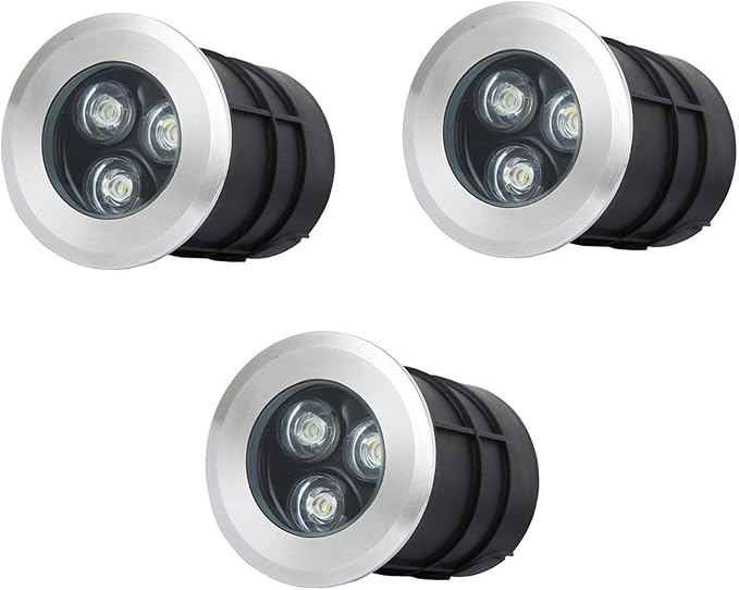 3PCS Miniature Underwater Recessed LED Landscape Lights - 12V/24V Spotlights