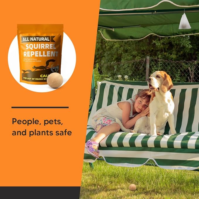 Squirrel Repellent Outdoor Squirrel Deterrent for Garden Chipmunk Repellent Outdoor Squirrel Away Squirrel Repellent for Attic/Trees/YardPeople/Pet/Plant Friendly-8Packs
