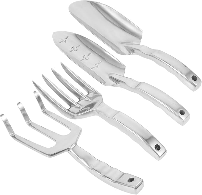 Ciieeo Garden Tool Set with Practical Shovels and Gardening Rake Multi-Purpose Outdoor Planting Tools for Soil Loosening and Planting Includes Large Shovel Measuring Trowel