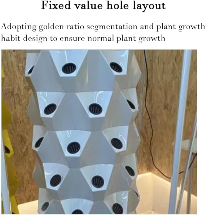 Garden Indoor Hydroponics Tower Vertical Garden Planter with LED Grow Light Water Circulation Cultivation Soilless Cultivation for Vegetable Fruit(10 Layers)